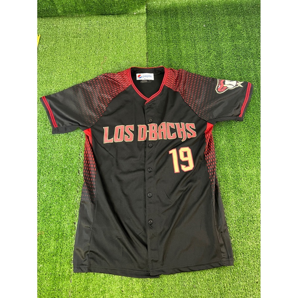 Arizona Diamondbacks Los Dbacks Pepsi Jersey Mens Medium Black Red #19 MLB